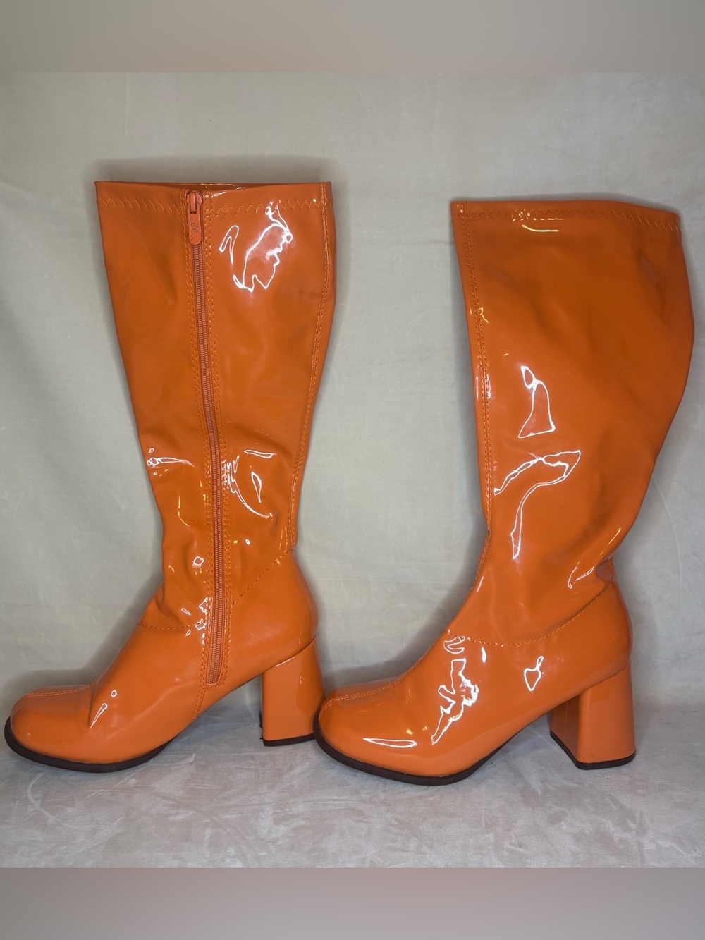 Orange Glossy GoGo boots size 9 women’s